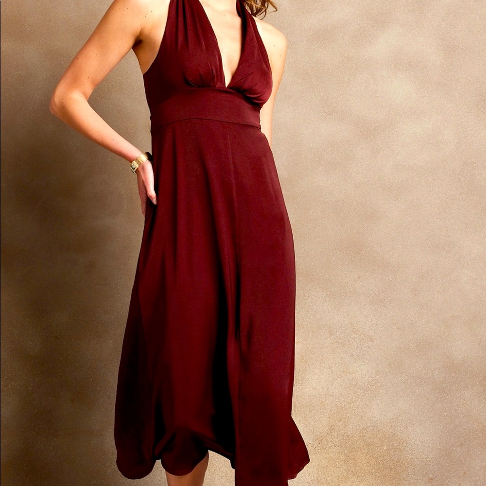 NWT Banana Republic Silky Halter Midi Dress - Size 6